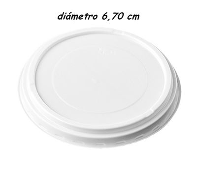 Tapa para vaso porex color blanco 7,5 cm diametro (120 ml), caja 1000 unidades