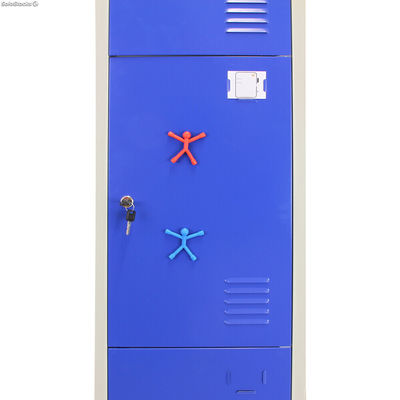 Taquilla para Ensamblar con 3 Puertas Azules de Acero para Escuelas y Gimnasios - Foto 5