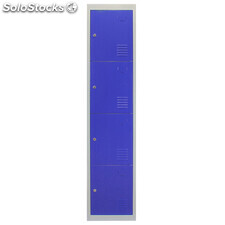 Taquilla para Ensamblar con 4 Puertas Azules de Acero 45cm x 38cm x 180cm para