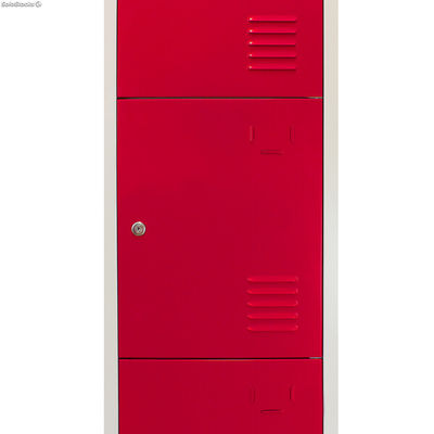 Taquilla para Ensamblar con 4 Puertas Rojas de Acero para Escuelas y Gimnasios - Foto 5