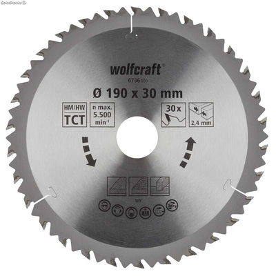 Tarcza do cięcia Wolfcraft 6736000 190 X 2,4 mm