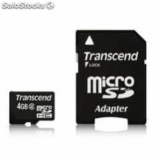 Tarjeta memoria micro secure digital sd 4gb hc transcend clase 2 adaptador sd