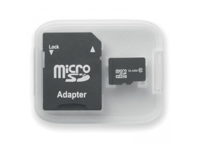 Tarjeta Micro SD de 8G. Incluye adaptador SD en carcasa de PP.