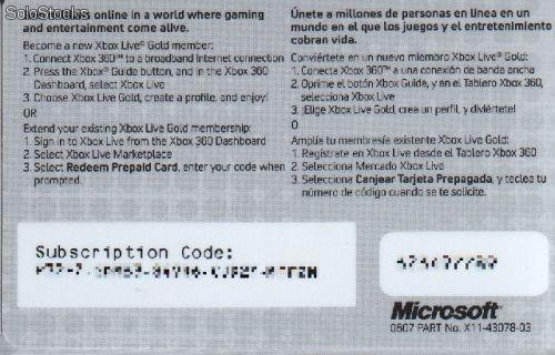 Tarjetas Codigos Subscripcion Xbox 360 Live Gold 13 Meses 12 1 Barato