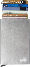 Tarjetero con protección RFID en aluminio