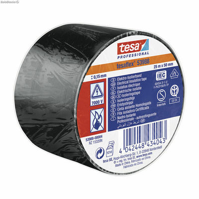 Taśma izolacyjna TESA Czarny Biały PVC (25 m x 50 mm)