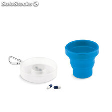Tasse pliable avec pilulier bleu MIMO9196-04