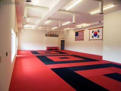 Tatami piso profesional de 1,06 x 1,06mts x 4,0cm bicolor negro rojo y bordes - Foto 2