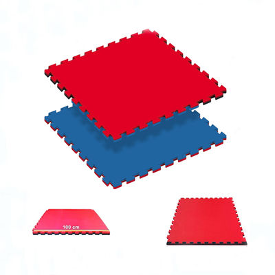 Tatami Puzzle 1000x1000x40 mm, Esterilla Reversible Antideslizante, Suelo  para gimnasios y Judo, Con Bordes, Rojo y Negro