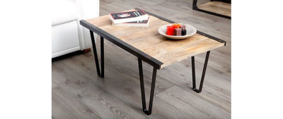 Tavolino stile industriale in legno massiccio INDUSTRIA - Foto 2