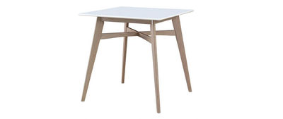 Tavolo da bar quadrato legno e bianco LEENA