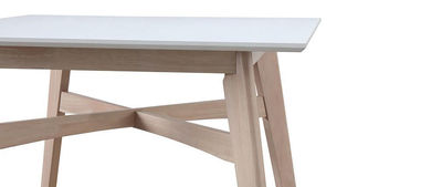 Tavolo da bar quadrato legno e bianco LEENA - Foto 2