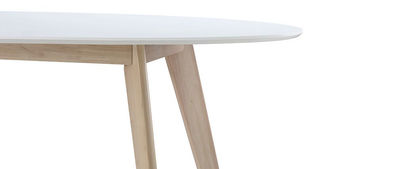 Tavolo ovale 150cm bianco e legno chiaro LEENA - Foto 2