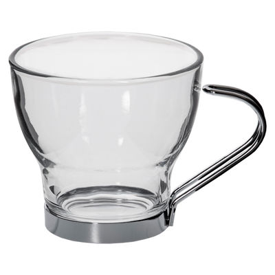 Juego de Tazas de Café Cristal Plateado Metal Transparente (90 ml) 