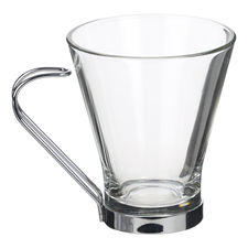 Taza café vidrio - cristal c/ asa metal 200 ml