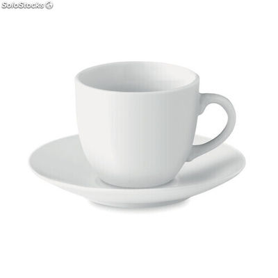 Taza y plato cerámica café blanco MIMO9634-06