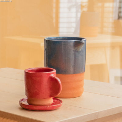 Tazas para café con platos Rojo - Foto 2