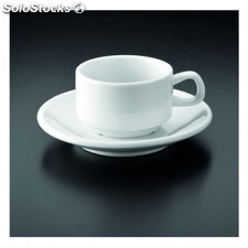 Tazas + platillos café 120 ml blanco porcelana