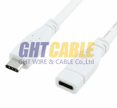TC010 USB3.1 Type-c m-f usb extention cord;Cu, od: 4.0MM, Lenghth: 20CM