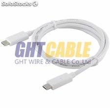 TC012 White coaxial USB3.1Type c to Type c usb cable;Length: 1M