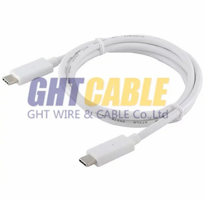 TC012 White coaxial USB3.1Type c to Type c usb cable;Length: 1M