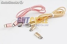 TC016 Type-c android USB3.1 Phone &amp; Pad 2 in 1 Aluminum alloy woven nylon cable