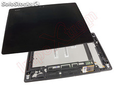 Tela completa (LCD/janela + toque digitador) preta pra tablet Sony Xperia Tablet