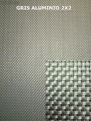 Tela para tumbonas Textilene 2x2 gris aluminio Ml