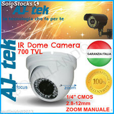 Telecamera videosorveglianza 700 tvl linee infrarossi 1/4&quot;cmos dome zoom manuale