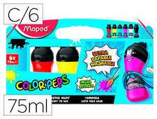 Tempera maped color peps ultra lavable caja de 6 colores surtidos primarios 75
