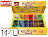 Tempera solida en barra playcolor pocket escolar caja de 144 unidades 12 colores