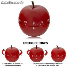 Temporizador Minutero Cocina Manzana Roja 60 Minutos