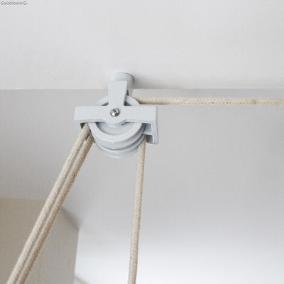 Tendedero de Techo con Sistema de Polea y 6 Listones de 2.4m Blanco - Foto 3