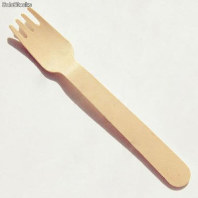 Tenedor desechable de madera - Foto 2