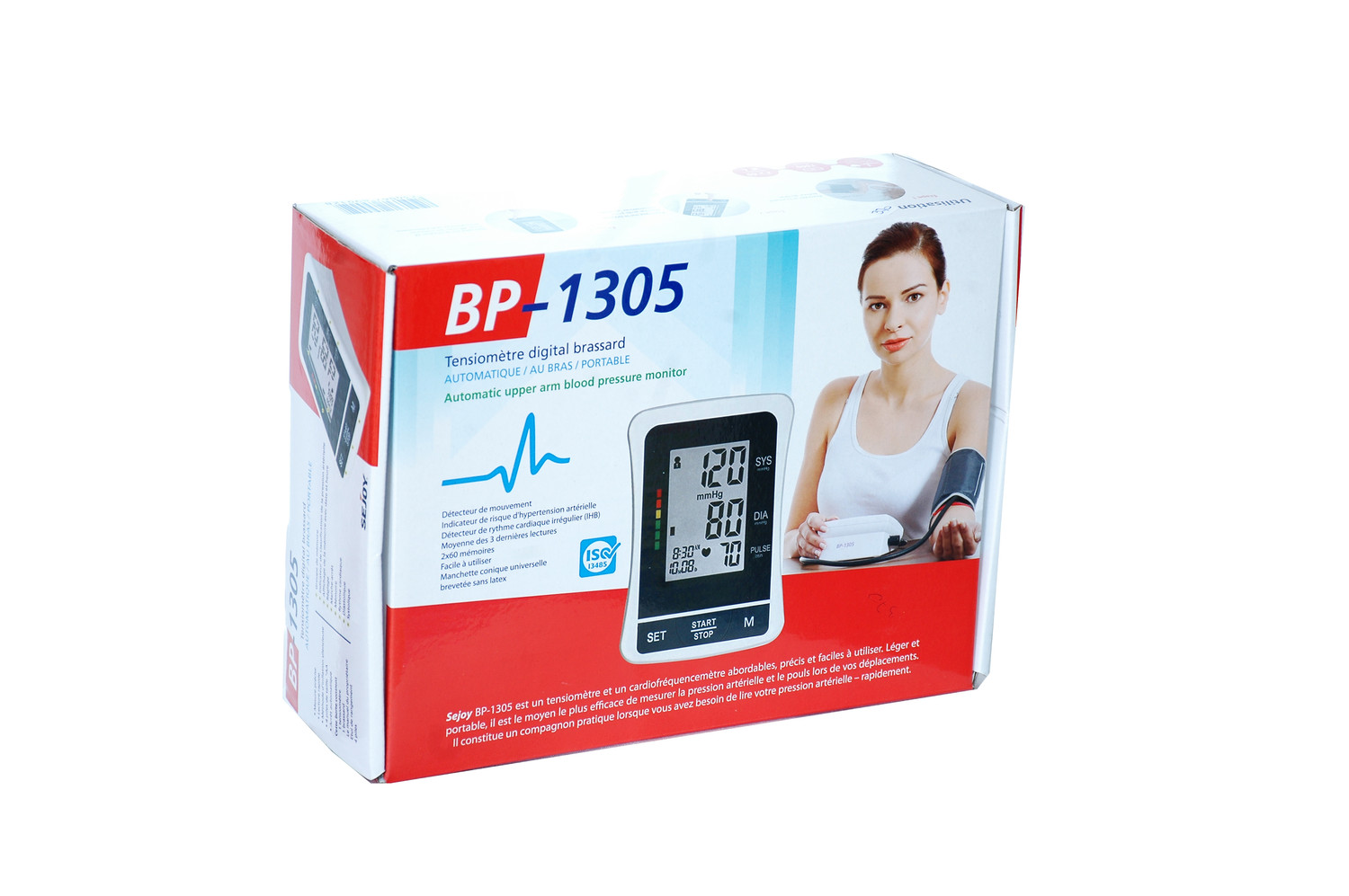Tensiomètre Bras Électronique , Détection Automatique d'Hypertension,  Arythmie Cardiaque, Pouls, Grand écran LCD