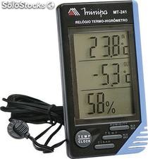 Termo-higrômetro-relógio máx/mín (temp int/ext) - mt-241