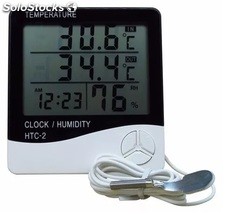 termómetro digital calenda reloj higrómetro con sensor de la sonda