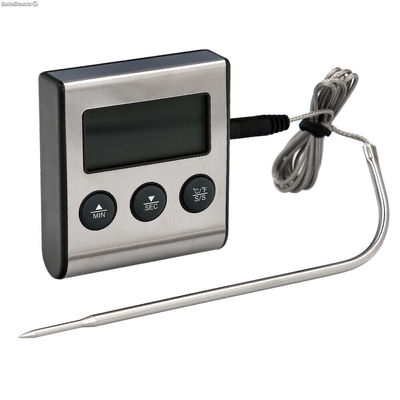 Termometro Digital Cocina Con Sonda Cableada, y Lector Temperatura Con Soporte,