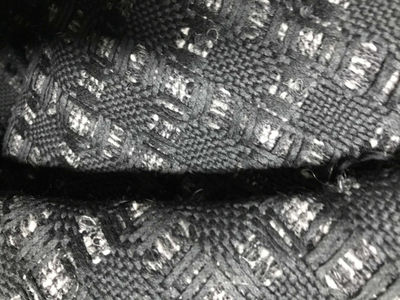 Tessuto Bouclé nero doppiato per tappezzeria - Foto 3