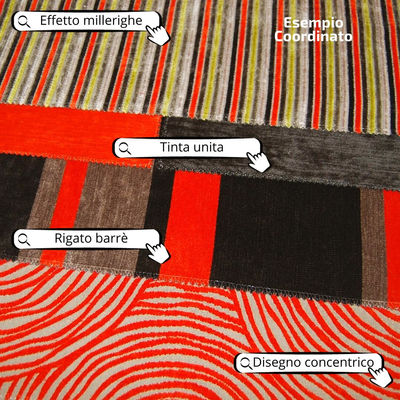 Tessuto disegno concentrico in velluto tonalità arancio - Foto 2
