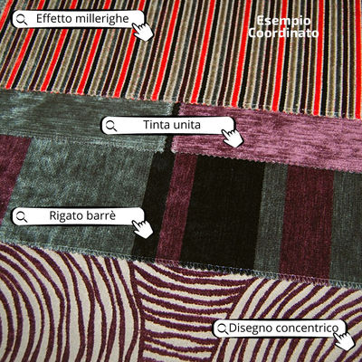 Tessuto disegno concentrico in velluto tonalità violacea - Foto 2