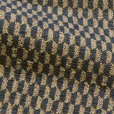 Tessuto moderno misto cotone disegno geometrico bicolore azzurro e corda