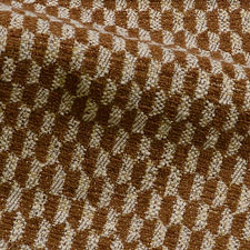 Tessuto moderno misto cotone disegno geometrico bicolore marroncino e corda