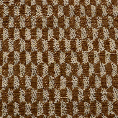 Tessuto moderno misto cotone disegno geometrico bicolore marroncino e corda - Foto 2