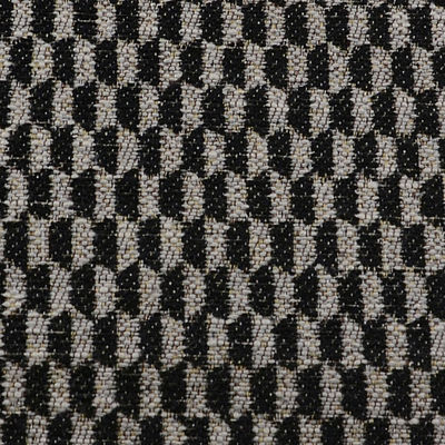 Tessuto moderno misto cotone disegno geometrico bicolore nero e grigio - Foto 2