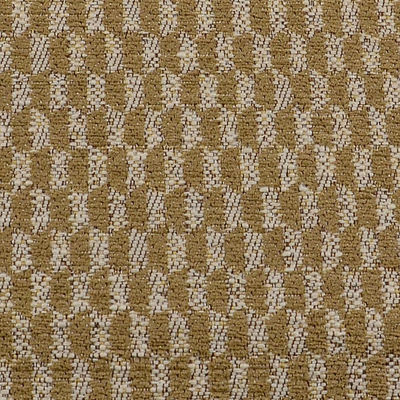 Tessuto moderno misto cotone disegno geometrico bicolore nocciola chiaro e corda - Foto 2