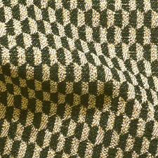 Tessuto moderno misto cotone disegno geometrico bicolore verde scuro e corda