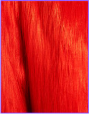 Tessuto pelliccia sintetica castoro pelo lungo col. Rosso
