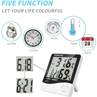 Thermo-hygromètre horloge Min Max HTC 1 - Photo 4