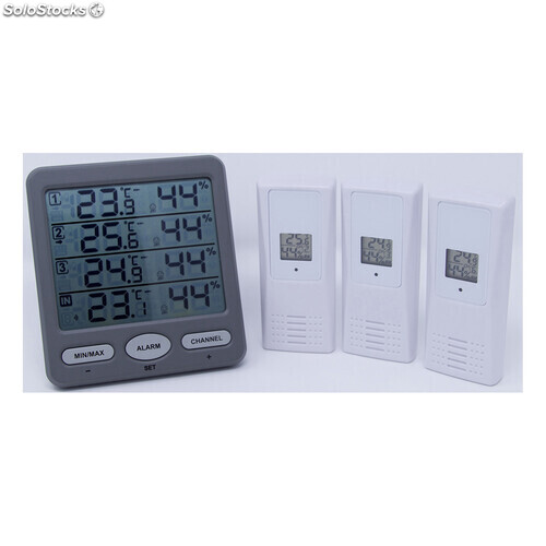 Thermo-hygromètre sans fil avec 3émetteurs climate monitor